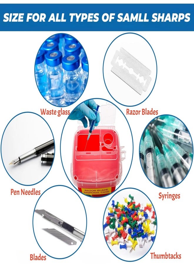 ZOOFOX 20 Pack Sharps Disposal Container, 1 Quart Flip Top Sharps Box for Home Use and Professional, Portable Needle and Syringe Containers for Travel - Image 5